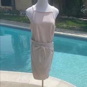 Holding Horses for Anthropologie | Sleeveless Beige Dress with Tie Belt | Size 8